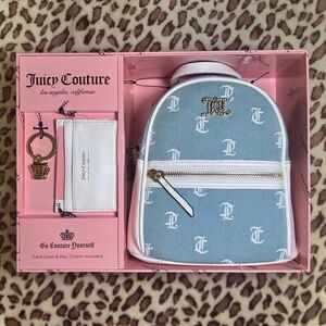 Juicy Couture Rhinestone Denim Backpack Bag